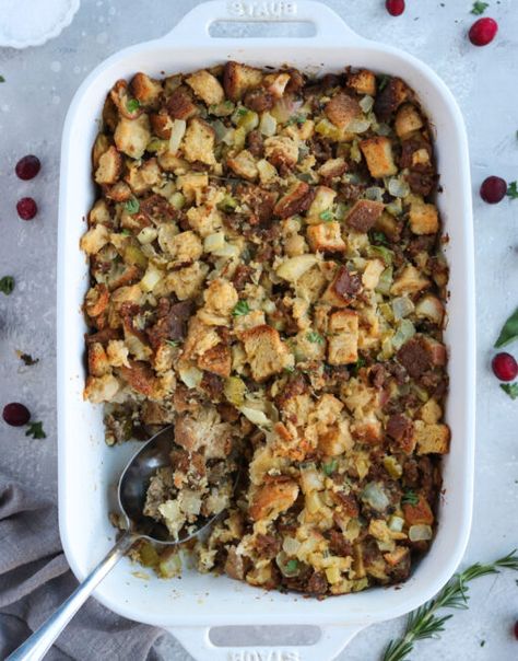 Sausage Cornbread Dressing, Sausage Cornbread, Gluten Free Dressing, Low Carb Stuffing, Apple Stuffing, Gluten Free Sausage, Gluten Free Stuffing, Dressing Recipes Cornbread, Sausage Stuffing