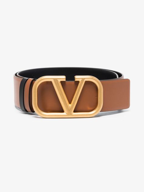 Find VALENTINO Vlogo Signature Reversible Leather Belt on Editorialist. This brown Valentino Garavani VLogo Signature reversible leather belt is crafted in Italy with a smooth finish and can be worn with the black side facing for versatile styling. It features a gold tone branded buckle, contrasting belt loop and adjustable in length. When you've found a belter like this Valentino Garavani piece, you'll want to keep hold of it forever. Valentino Belt, Belt Brown, Chanel 2, Reversible Belt, Demi Fine Jewelry, Dolce E Gabbana, Boot Pumps, Ballet Flat Shoes, Signature Logo