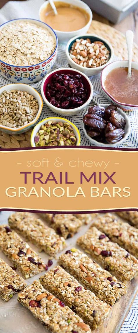 Trail Mix Granola Bars, Fruit Granola Bars, Bars At Home, Homemade Candy Bars, Healthy Granola Bars, Homemade Trail Mix, Gf Breakfast, Chewy Granola Bars, Kid Snacks