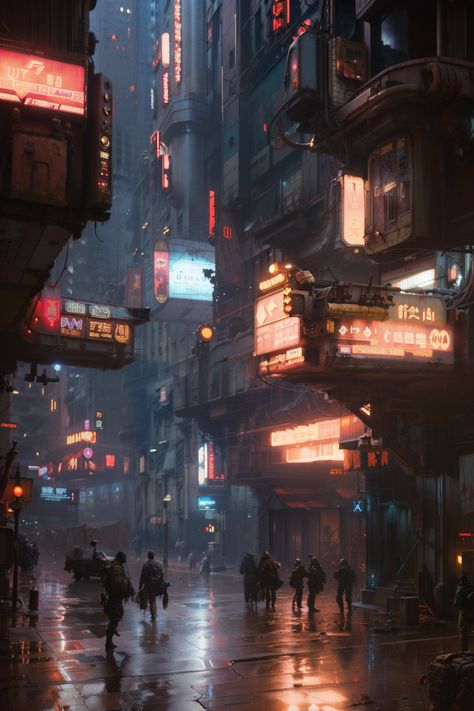 Run Down City Concept Art, Undercity Concept Art, Space City Concept Art, Distopian Backgrounds, Dystopian City Concept Art, Cyberpunk World Building, Undercity Aesthetic, Cyberpunk Security, Sci Fi Street