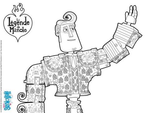 Manolo - Book of Life Movie coloring page Book Of Life Movie Characters, Book Of Life Joaquin X Manolo, Book Of Life Manolo, Manolo The Book Of Life, Home Movie Coloring Pages, Book Of Life Movie, Coloring Pages For Teenagers, Pre Reading Activities, At Home Hair Color