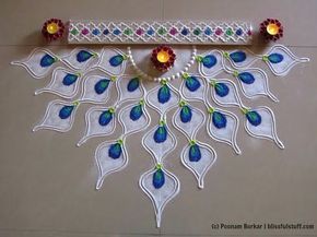 Easy peacock feather rangoli design for diwali | Innovative rangoli designs by Poonam Borkar - YouTube Peacock Feather Rangoli, Nails Design Simple, Rangoli Design For Diwali, Easy Rangoli Designs Videos, Very Easy Rangoli Designs, Ideas For Nails, Rangoli Designs Simple Diwali, Rangoli Simple, Easy Rangoli Designs Diwali