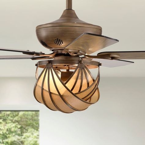 Parchman 52 Inch Mid-Century Modern Ceiling Fan with Remote - N/A - On Sale - Bed Bath & Beyond - 36798051 Tropical Ceiling Fans The Home Depot, Arts And Crafts Ceiling Fan, Tropical Ceiling Fan With Light, Unique Ceiling Fans Bedroom, Bathroom Ceiling Fans With Light, Craftsman Ceiling Fan, Stylish Ceiling Fan With Light, Aesthetic Ceiling Fan, Art Deco Ceiling Fan