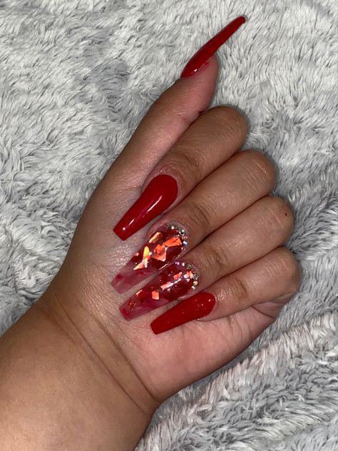 Encapsulated Acrylic Nails, Red Acrylic Nails, Best Acrylic Nails, Beautiful Hair, Acrylic Nails, Nails, Red