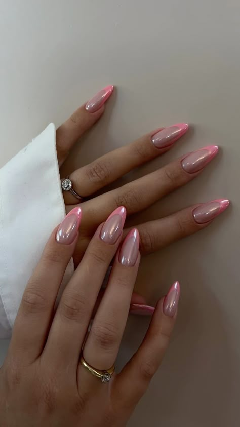 Pink Chrome Nails, Summery Nails, Minimal Nails, Dream Nails, Fire Nails, Funky Nails, Pretty Acrylic Nails, Chic Nails, Nails Inspo