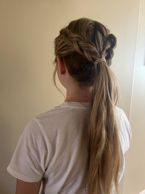 French Plait Ponytail, Two French Braids Into Ponytail, Braids And A Ponytail, French Braids Into Ponytail, French Braid Into A Ponytail, Hairstyles Valentines Day, French Braid Into Ponytail, Hairstyles Videos Tutorials, Hairstyles Using Braiding Hair