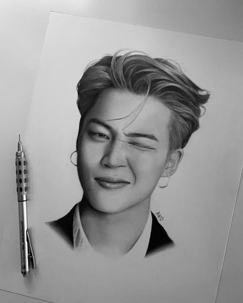 Jimin Art Pencil, Baekhyun Fanart, Dry Brush Painting, Marvel Art Drawings, Boho Art Drawings, Anime Boy Sketch, Jimin Fanart, Kpop Art, Kpop Drawings