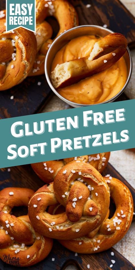 Recreate a classic snack with these Gluten-Free Soft Pretzels, a perfect game day treat. Made with instant yeast and dark brown sugar, these pretzels offer a fluffy, rich taste everyone will love. Gluten Free Sourdough Pretzels, Gluten Free Pretzel Buns, Finger Foods Gluten Free, Gluten Free Snacks For Party, Gluten Free Pretzel Bites, Mama Knows Gluten Free, Gluten Free Benefits, Gluten Free Soft Pretzels, Gf Cooking