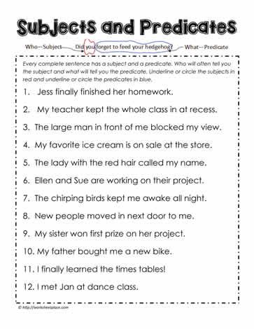 Subject And Predicate Worksheet Class 5, Shurley Grammar, Subject And Predicate Worksheet, Simple Subject And Predicate, Compound Subjects And Predicates, English Charts, Subject Predicate, Compound Subject, Summer Homework