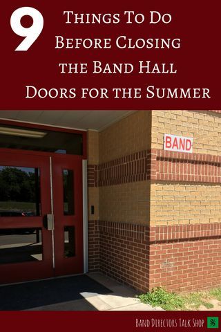 9 Things to do before closing the band hall doors for the summer. This is a great reminder list for busy band directors! Be prepared, organized and plan ahead for the busy end-of-year! Band camp, private lessons, retention, practicing, planning for next year and more. Check out this post and links before closing the band hall for summer! Music Classroom Management, Reminder List, Teaching Orchestra, Orchestra Classroom, Music Lesson Plan, Music Theory Games, Middle School Band, Band Room, Rhythm Activities