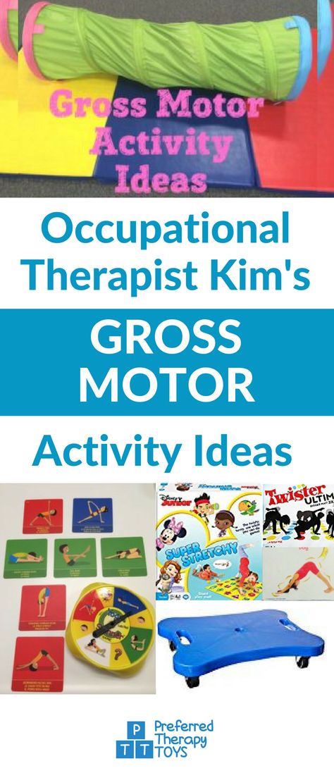 Pediatric Occupational Therapist | Gross Motor Activity Ideas | Movement Activities | Motor Planning | Proximal Strength | Core Strength | Gross Motor Activities for kids recommended by Occupational Therapists: http://www.preferredtherapytoys.com/gross-motor-activity-ideas/?utm_source=pinterest.com&utm_medium=social&utm_campaign=baGrossMotorActivity&utm_content=GrossMotorActivityIdeas Child Development Activities, Occupational Therapy Kids, Gross Motor Activity, Therapy Toys, Pediatric Physical Therapy, Occupational Therapy Activities, Lab Activities, Motor Planning, Pediatric Occupational Therapy