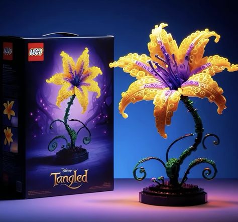 Lego Tangled Flower, Flower Lego Sets, Rapunzel Gift Ideas, Legos Aesthetic, Tangled Flower, Lego Kits, Lego Creative, Lego Craft, Birthday Wishlist