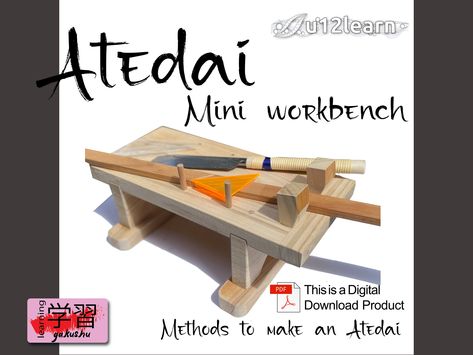 Atedai Japanese Mini Woodwork bench by u12learn on Etsy Woodwork Bench, Japanese Woodworking Projects, Floating Side Table, Workbench Top, Making Wooden Toys, Woodworking Bench Plans, Japanese Woodworking, Maker Project, Workbench Plans