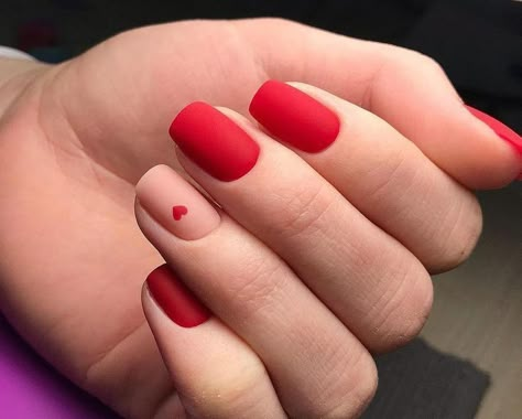 Matte Red Valentines Nails, Very Short Valentines Nails, Nails Ideas Valentines Day Simple, Red Nails Gel Short, Classy Valentines Nails Short, Simple February Nails Short, February Nails Red, February Nails 2024, Valentines Day Pedicure