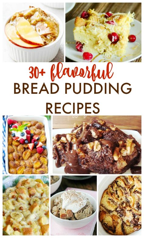 Delicious Bread Pudding Recipes - Creative Cynchronicity Strawberry Bread Pudding, Almond Bread Pudding, Sweet Potato Bread Pudding, Cranberry Bread Pudding, Bread Pudding Recipes, Peach Bread Puddings, Best Bread Pudding, Rice Puddings, Pumpkin Cranberry Bread