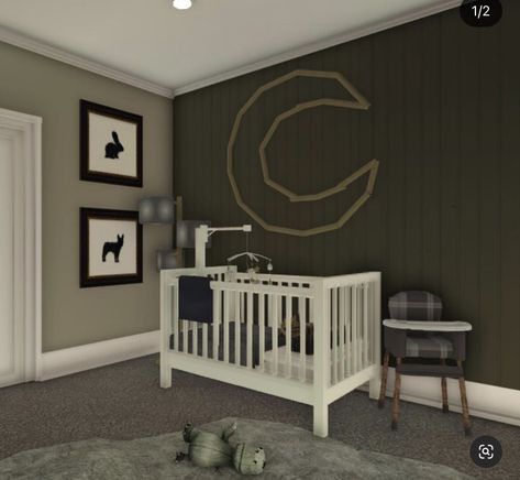 Bloxburg Nursery Ideas Modern, Bloxburg Modern Nursery, Bloxburg Organization, Blockburg Room Idea, Parent Room Bloxburg, Bloxburg Room Realistic, Bloxburg Nursery Ideas Realistic, Bloxburg House Ideas Exterior Minimalist, Bloxburg Farmhouse Bathroom