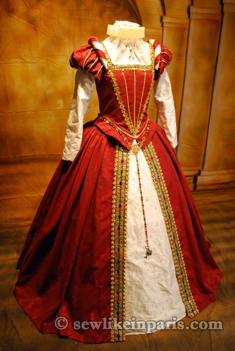 Elizabethan Gown, Elizabethan Dress, Elizabethan Costume, Elizabethan Fashion, 16th Century Fashion, Tudor Dress, Tudor Fashion, Tudor Costumes, Elizabethan Era