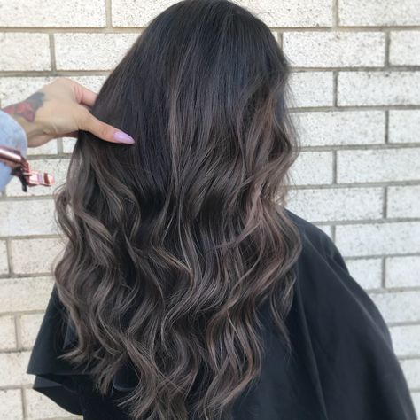 Brown Bayalage Hair, Brown Bayalage, Dark Brown Ash, Ash Brown Hair Balayage, Tone Highlights, Black To Blonde Hair, Dyed Hair Ombre, Partial Highlights, Curl Hair With Straightener