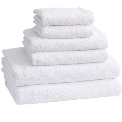 Great Bay Home 100% Cotton Textured Towel Set Optic White, Size: 6 piece set White Popcorn, Black Hair Wigs, White Hand Towels, Bath Bathroom, Silver Cloud, Towel Pattern, Cotton Texture, Towel Collection, Cotton Bath Towels