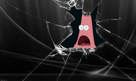 Spongebob Squarepants Patrick Star illustration #Humor #Patrick broken screen #1080P #wallpaper #hdwallpaper #desktop Cracked Screen, Broken Screen, Screen Wallpaper, Wallpapers, Screen