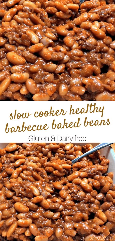 slow cooker barbecue baked beans Low Carb Veggie, Baked Beans Crock Pot, Slow Cooker Baked Beans, Baked Beans With Bacon, Beans With Bacon, Baked Beans Recipe, Slow Cooker Baking, Homemade Barbecue, Potluck Ideas