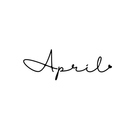 April In Cursive, April Birthday Aesthetic, April Cursive, Birthday Month Aesthetic, April Aesthetic Month, New Month April, April Font, April Birthday Month, April Clipart