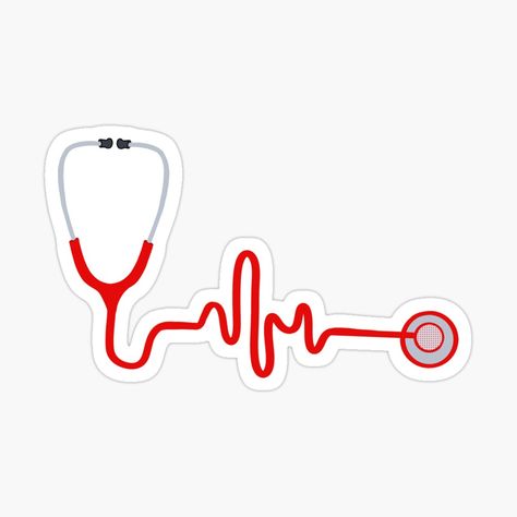 Get my art printed on awesome products. Support me at Redbubble #RBandME: https://www.redbubble.com/i/sticker/Stethoscope-on-heart-beat-by-shopdiego/147569338.JCQM3?asc=u Medical Profession, Decorate Notebook, Heart Beat, Coloring Stickers, Eye Catching Colors, In A Heartbeat, Science Poster, Sticker Design, Stranger Things Fanart