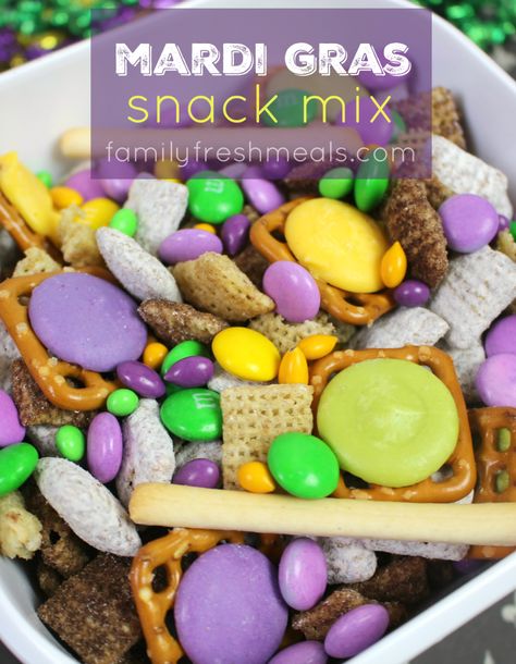 Mardi Gras Snack Mix - familyfreshmeals.com