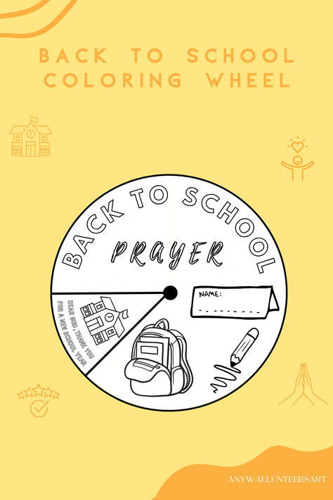 First Day of School Prayer Printable,Kids' Back-to-School Prayer Wheel Craft Activity for Sunday School First Day Of Sunday School Ideas, Back To School Prayer, School Prayer, Prayer Wheel, Wheel Craft, First Sunday, School Craft, Printable Kids, Craft Activity