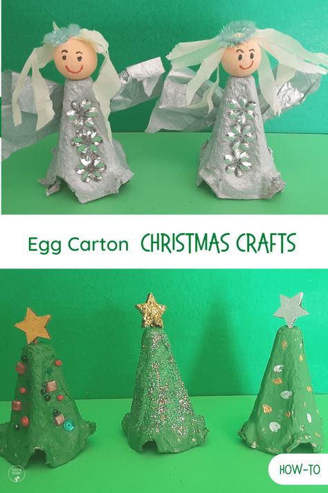 Egg Carton Christmas Crafts Craft With Egg Carton, Egg Carton Christmas Crafts, Egg Carton Christmas, Egg Carton Crafts For Kids, Diy Egg Carton, Egg Box Craft, Crafts For Kids Christmas, Recycling For Kids, Winter Diy Crafts