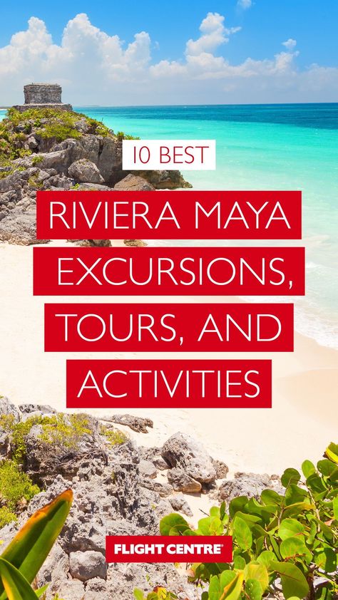 From diving into the luminous waters of a cenote to touring ancient Mayan ruins by the jungles of the Yucatan, here is our updated list of top excursions and activities in the Riviera Maya. Mayan Ruins Mexico, Maya Rivera, Mayan Riviera Mexico, All Inclusive Beach Resorts, Organize Life, Mexican Vacation, Learn Spanish Online, Mayan Riviera, Puerto Morelos