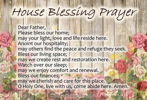 5 Inspiring House Blessing Prayers - powerful words! . . . #houseblessing #prayersfornewhome Prayers Videos, Prayers For Home, House Blessing Prayer, Blessing Prayers, Blessing Poem, House Blessings, New Home Quotes, Smudging Prayer, Jewish Quotes