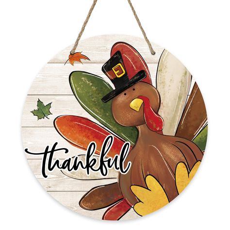 PRICES MAY VARY. Unique Design: Our rustic door pediment design is unique and beautiful. The words "Thankful " and a cute turkey wearing a hat, maple leaves patterns are printed on the wooden board, which is suitable for fall, autumn, Friendsgiving, Thanksgiving Day. This farmhouse front door sign will bring more fun to your house and show the best welcome to your friends Durable Material: Our door wreath is made of high-quality wooden material, which is durable and suitable for all seasons and Turkey Door, Fall Maple Leaves, Thankful Turkey, Autumn Farmhouse, Sign For Front Door, Wooden Wreath, Turkey Decor, Wreath Indoor, Wood Door Hanger