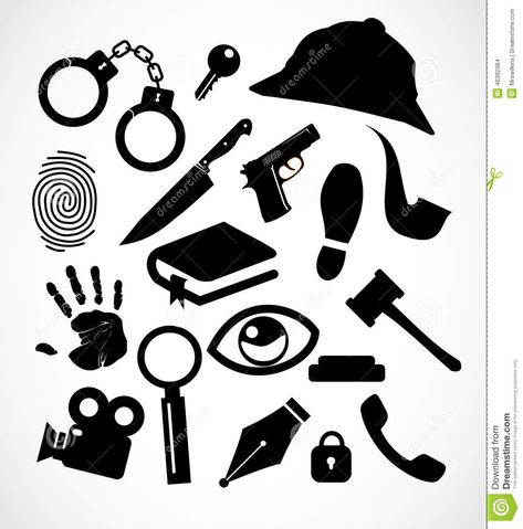 Detective Tattoo Ideas, Detective Tattoo, Detective Tools, Mystery Illustration, Detective Drawing, Detective Illustration, Detective Images Clip Art, Detective Magnifying Glass Aesthetic, Detective Party