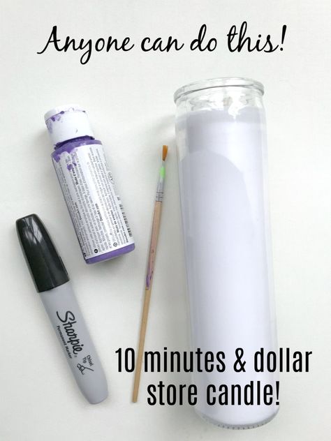 Create gorgeous Dollar Store Fall Candles using this simple technique with supplies you probably already have such as permanent marker and acrylic paint.