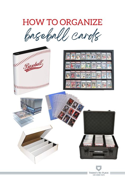 A simple guide to organizing baseball cards Baseball Card Organization Ideas, Baseball Card Storage Ideas, Baseball Card Display Ideas, Baseball Card Storage, Baseball Cards Storage, Sports Cards Display, Sports Cards Storage, Baseball Card Displays, Card Organization