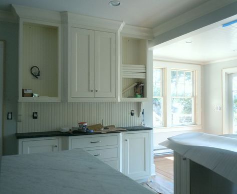 a kitchen renovation - Laurel Home North Facing Kitchen, White Cabinet, Kitchen Renovations, Carrera Marble, Cabinet Color, Kitchen Upgrades, Kitchen Cabinet Colors, Linen White, Cabinet Colors