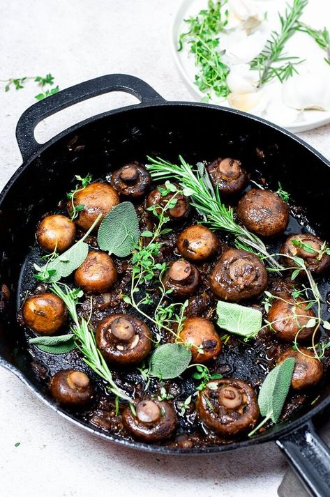 Easy sautéed whole garlic mushrooms are one of my favorite holiday side dishes. This easy side dish is healthy, easy, and ready in under 30 minutes.Mushrooms are one of my favorite vegetables.They are insanely healthy, so flavorful, and delicious. I love them simple – with some herbs, salt and pepper, and butter. This recipe has all of those things, and I absolutely love it.This is a great healthy side to go with a heavy holiday meal!You’ll start by sautéing an onion in some butter in… Food With Mushrooms, Chicken And Asparagus Bake, Fall Baking Recipes Pumpkin, Baking Recipes Pumpkin, Best Mushroom Recipes, Forest Destruction, Mushrooms Sauteed, Homemade Cold Remedies, Lentil Sausage Soup