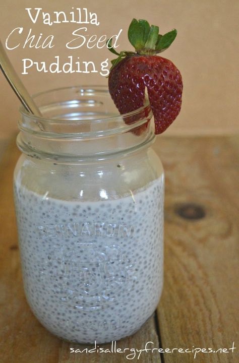 Vanilla Chia Seed Pudding (Gluten Free/ Dairy Free/ Refined Sugar Free/ Vegan/ Paleo/ Nut Free/ Breakfast) - SANDI'S ALLERGY FREE RECIPES | SANDI\'S ALLERGY FREE RECIPES Nut Free Breakfast, Dairy Free Breakfast, Vanilla Chia Seed Pudding, What Is Healthy Food, Healthy Food Menu, Healthy Food Guide, Dairy Free Breakfasts, Sugar Free Vegan, Healthy Food Facts