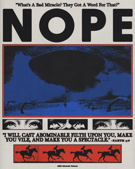 Nope Poster, Nope 2022, Cool Poster Designs, Film Poster Design, Dorm Posters, I Love Cinema, Movie Poster Wall, Movie Posters Design, Horror Movie Posters