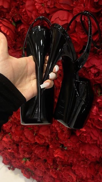 Ysl Strappy Heels, Saint Laurent Heels Aesthetic, Luxury Red Platform Sandals, Platform Heels Outfit, Red Versace Platform Heels, Saint Laurent Platform Heels, Red Saint Laurent Heels, Red Platform Heels, Red Platform