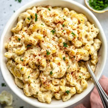 Vegan Cauliflower Mac and Cheese - Two Spoons Vegan Cauliflower Mac And Cheese, Roasted Vegetables With Chicken, Lentil Dishes, Cauliflower Mac And Cheese, Gluten Free Noodles, Vegan Cauliflower, Vegan Inspiration, Vegan Meal Plans, Appetizer Salads