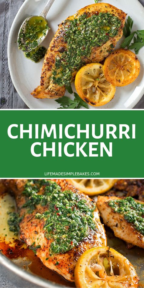 Trader Joes Chimichurri Sauce Recipes, Chicken Chimichurri, Chimichurri Chicken, Tostada Recipes, Life Made Simple, Pan Chicken Fajitas, Simple Chicken, Chimichurri Sauce, Yum Yum Chicken