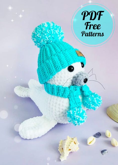 Crochet Arctic Fox Pattern Free, Crochet Yeti, Seal Amigurumi Free Pattern, Seal Crochet, Amigurumi Seal, Amigurumi Seal Free Pattern, Crochet Seal Pattern Free, Free Seal Crochet Pattern, Crochet Ladybug