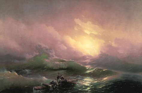 The Ninth Wave - Ivan Aivazovsky The Ninth Wave, Ivan Aivazovsky, Paintings Landscape, Wave Painting, Paintings