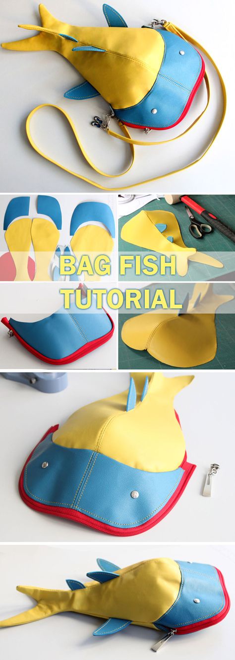 Fish Bag Diy, Fish Bag Sewing Pattern, Leather Pouch Pattern Free, Fish Bag Pattern, Fish Bag, Pouch Tutorial, Trendy Sewing, Costura Diy, Beginner Sewing Projects Easy