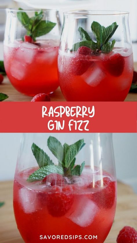 This Raspberry Gin Fizz is the perfect spring or summer cocktail. It's not only beautiful, it's super tasty. | Cocktail Recipes | Summer Cocktails | Spring Cocktails | Gin Cocktails #cocktails #gin #summerdrink Raspberry Gin Cocktail Recipes, Gin Raspberry Cocktails, Raspberry Gin Fizz, Tasty Cocktail Recipes, Drinkmate Recipes, Raspberry Cocktail Recipes, Gin Cocktails Recipes, Cocktail Recipes Summer, Raspberry Gin Cocktail