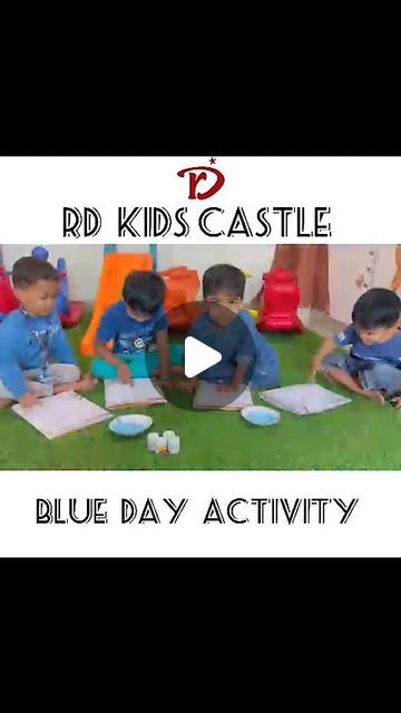 Blue Color Day Celebration In Preschool, Blue Day Celebration In Preschool, Color Blue Activities For Preschool, Blue Day Activities Preschool, Color Blue Activities, Blue Objects, Kids Castle, Blue Day, Blue Game