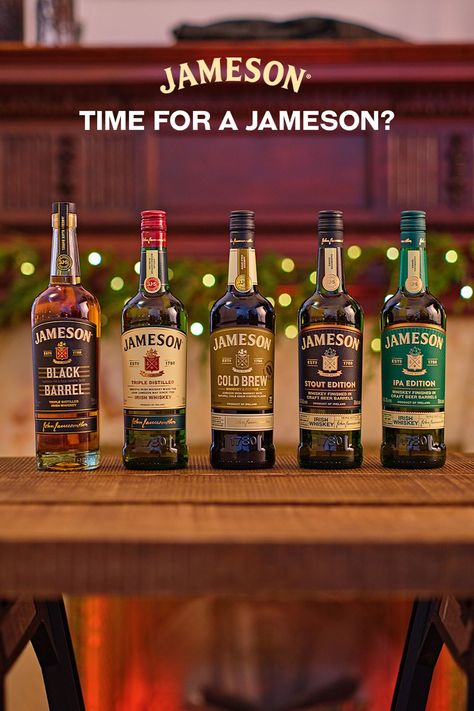 Jameson Drinks, Whisky Collection, Pretty Alcoholic Drinks, Party Drinks Alcohol, Whisky Drinks, Jameson Irish Whiskey, Whiskey Brands, Refreshing Drinks Recipes, Whisky Bottle