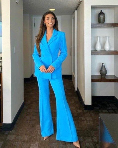 Best Pageant Interview Outfits: 2021 Edition - Pageant Planet Miss New Jersey USA 2020, Gina Mellish Blue pageant interview suit Pageant Interview Outfit Miss, Casual Pageant Outfits, Casual Wear Pageant Outfits, Pageant Interview Dress, Pageant Casual Wear, Pageant Interview Outfit, Interview Suits, Teen Pageant, Pageant Life